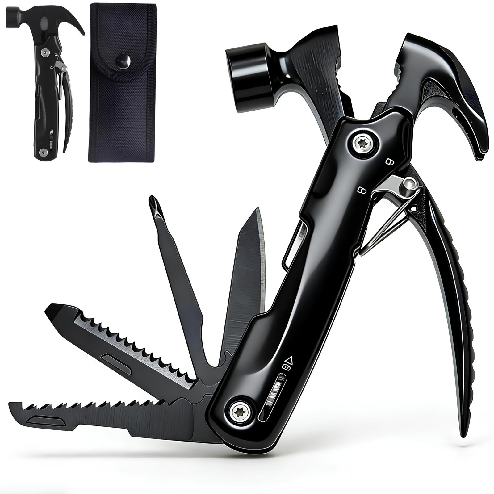 13-in-1 Mutitool, Stainless Steel Multi-functional Hammers with Hammer Saw Sc…