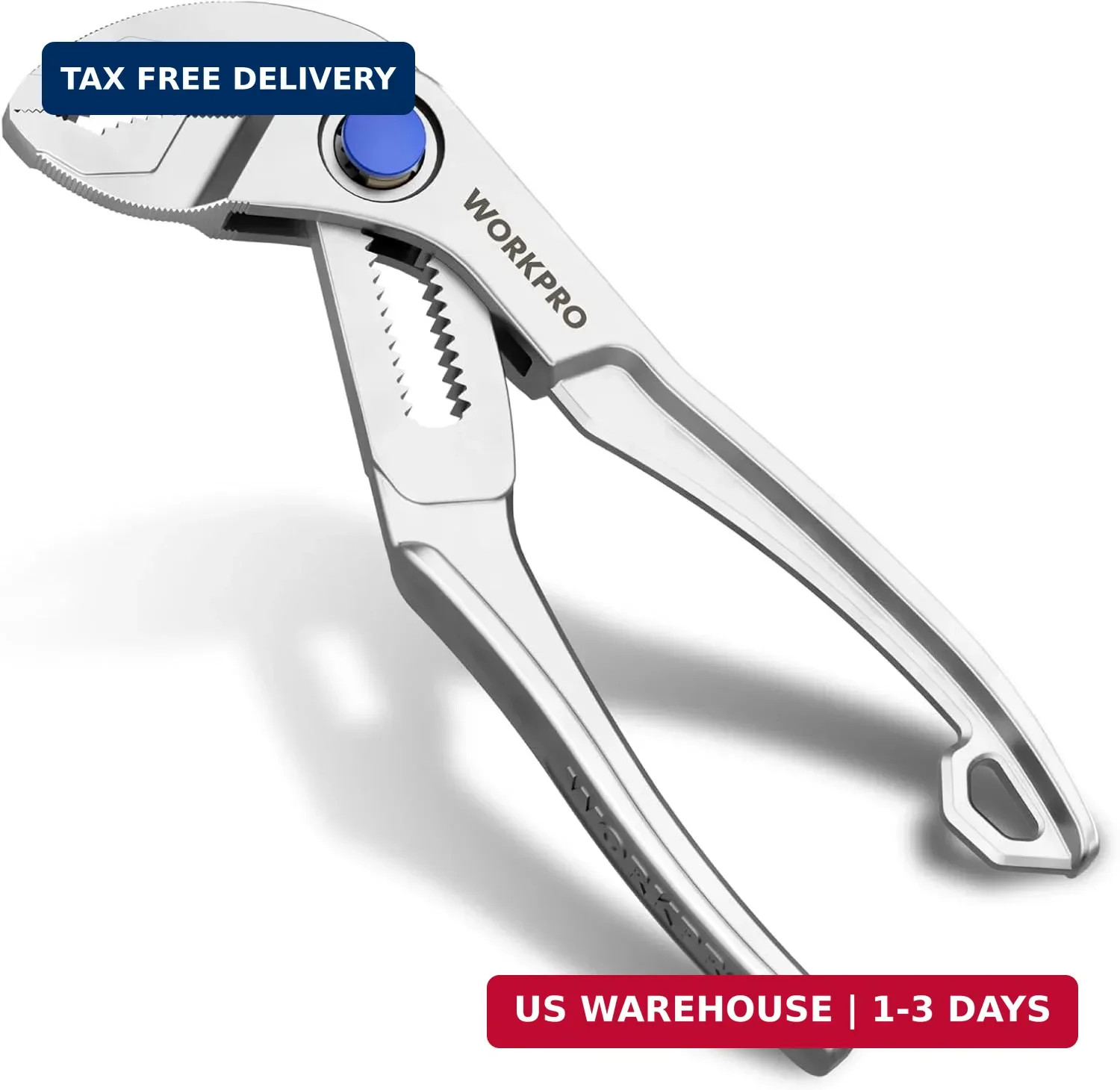 WORKPRO Mini Water Pump Pliers, 4-Inch Groove Joint Pliers, Fast Adjustable Tong