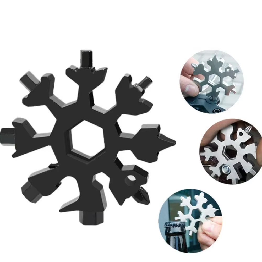18-In-1 Stainless Snowflake Wrench Multi-Tool Popular Portable Steel Creative