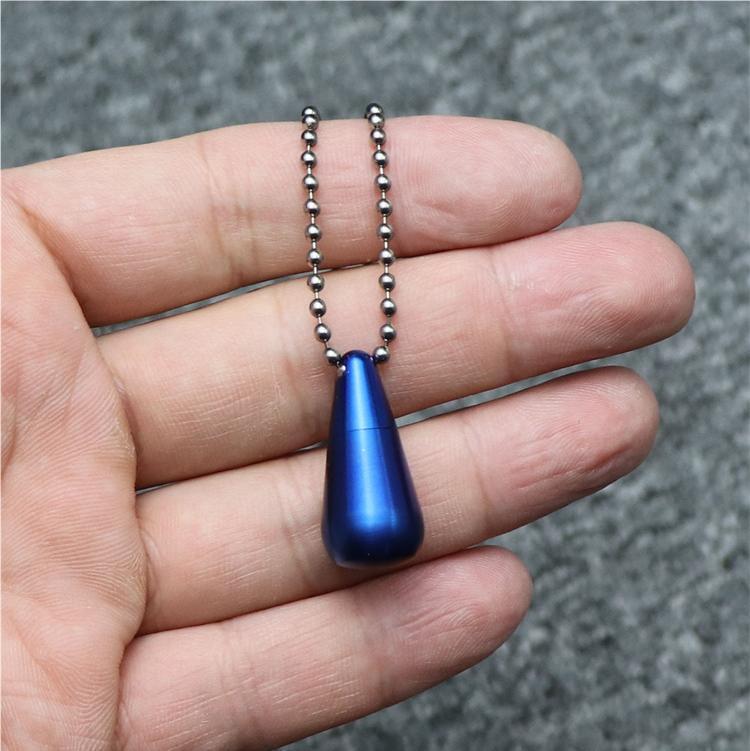 Titanium Pill Case Organizer Container Holder Waterproof EDC Keychain Pendant