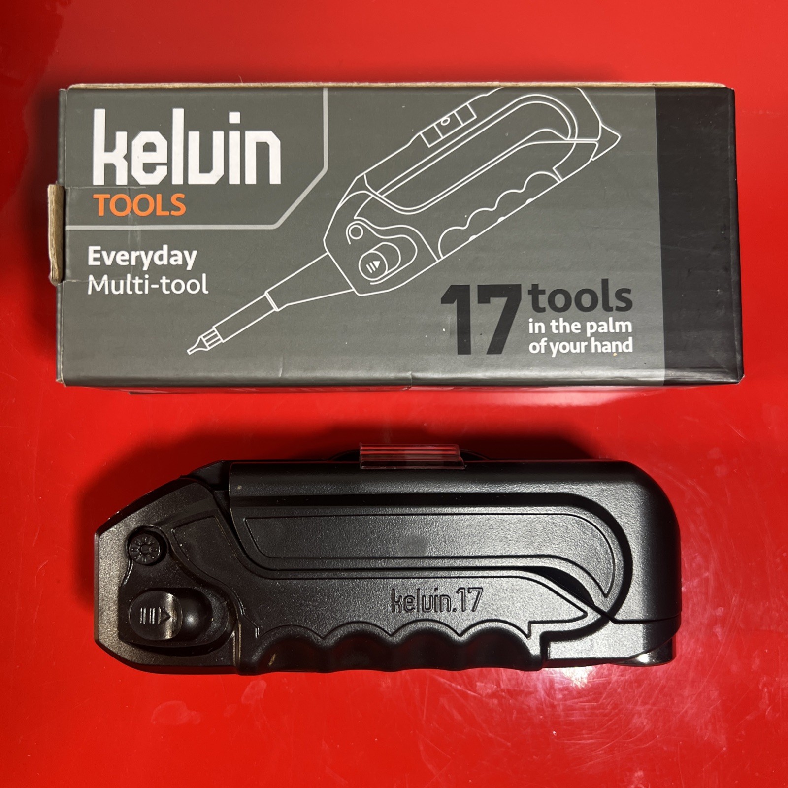 Kelvin Tools Kelvin 17 – The Everyday Multi-Tool with Flashlight (Black) New