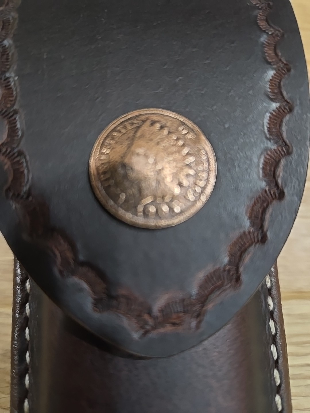 Gerber MP600 or Diesel multi tool sheath. Sheath only. 1905 Indian Cent snap.