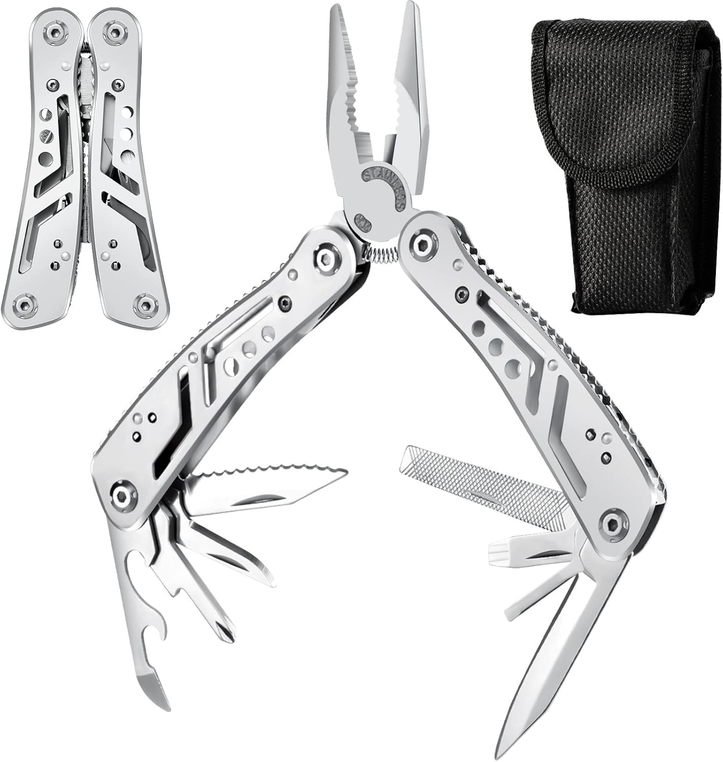 24-In-1Multitool Pocket Knife Professional Stainless Steel Multitool Keychain wi
