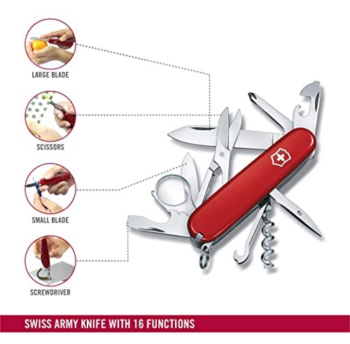 Victorinox Explorer Swiss Army Knife 16 Function Swiss Made Pocket Knife with 2