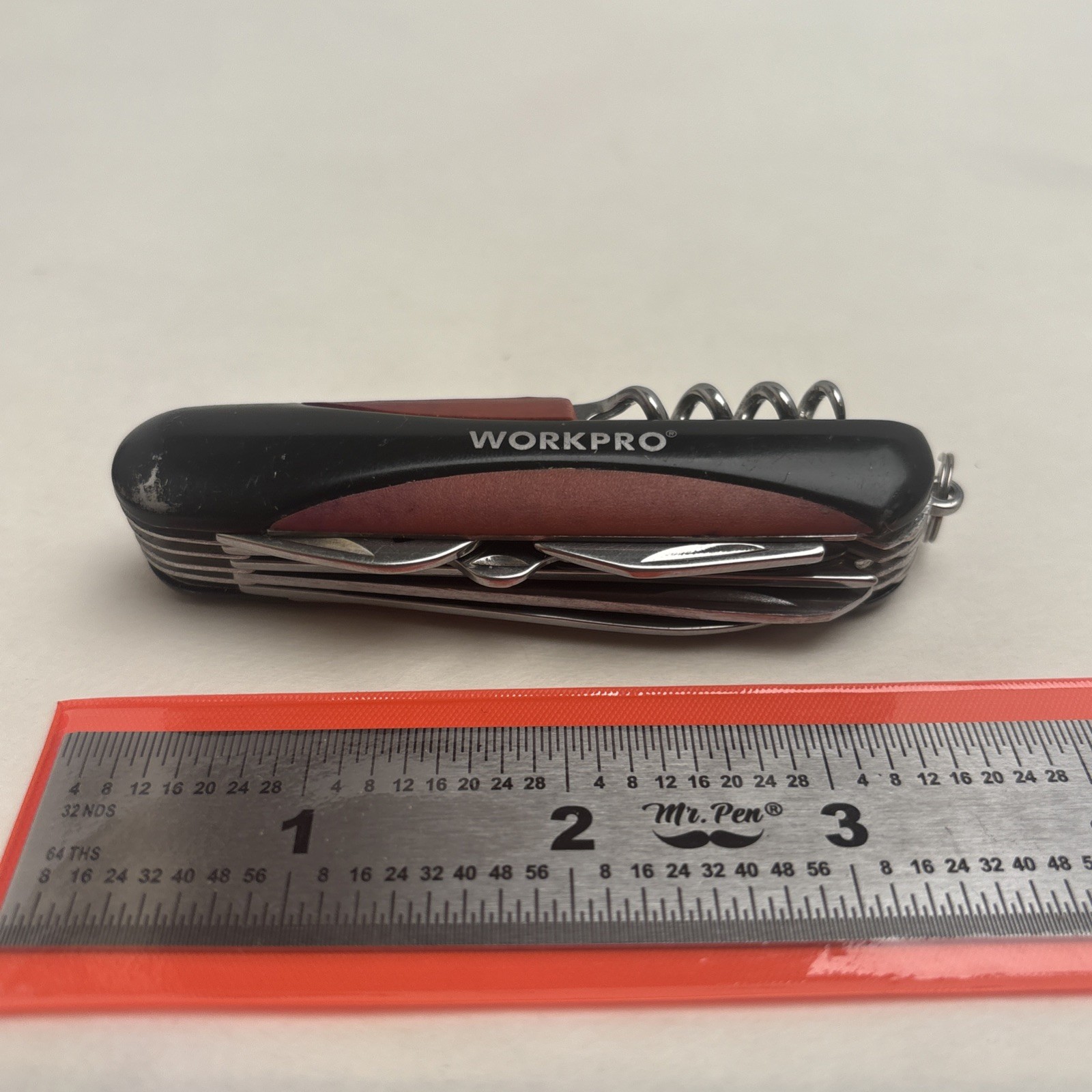 Workpro 15-in-1 Multitool Pocket Knife Stainless Brown Black Tactical Camp