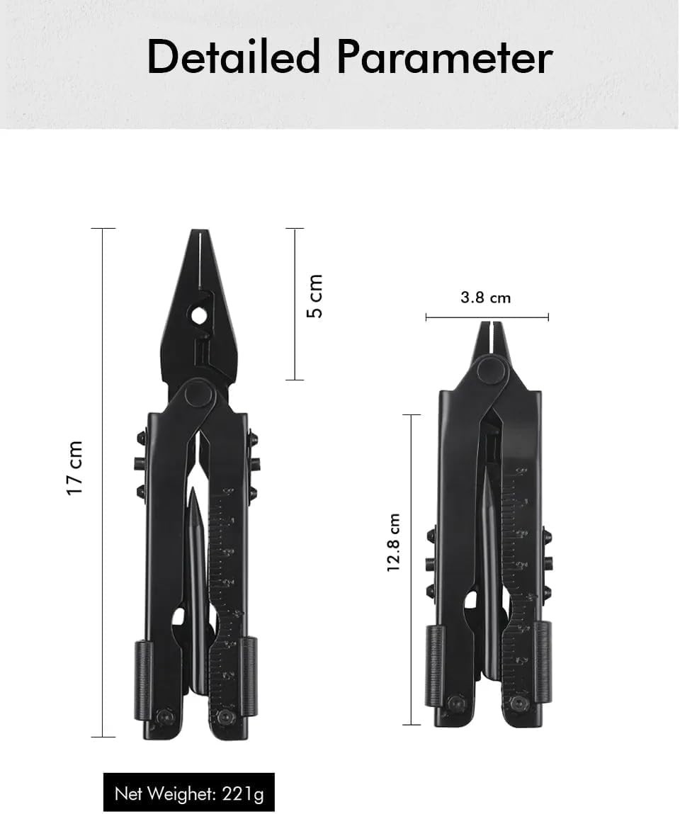 Lightweight 13-in-1 Multitool Pliers – Compact EDC Essential for Adventures