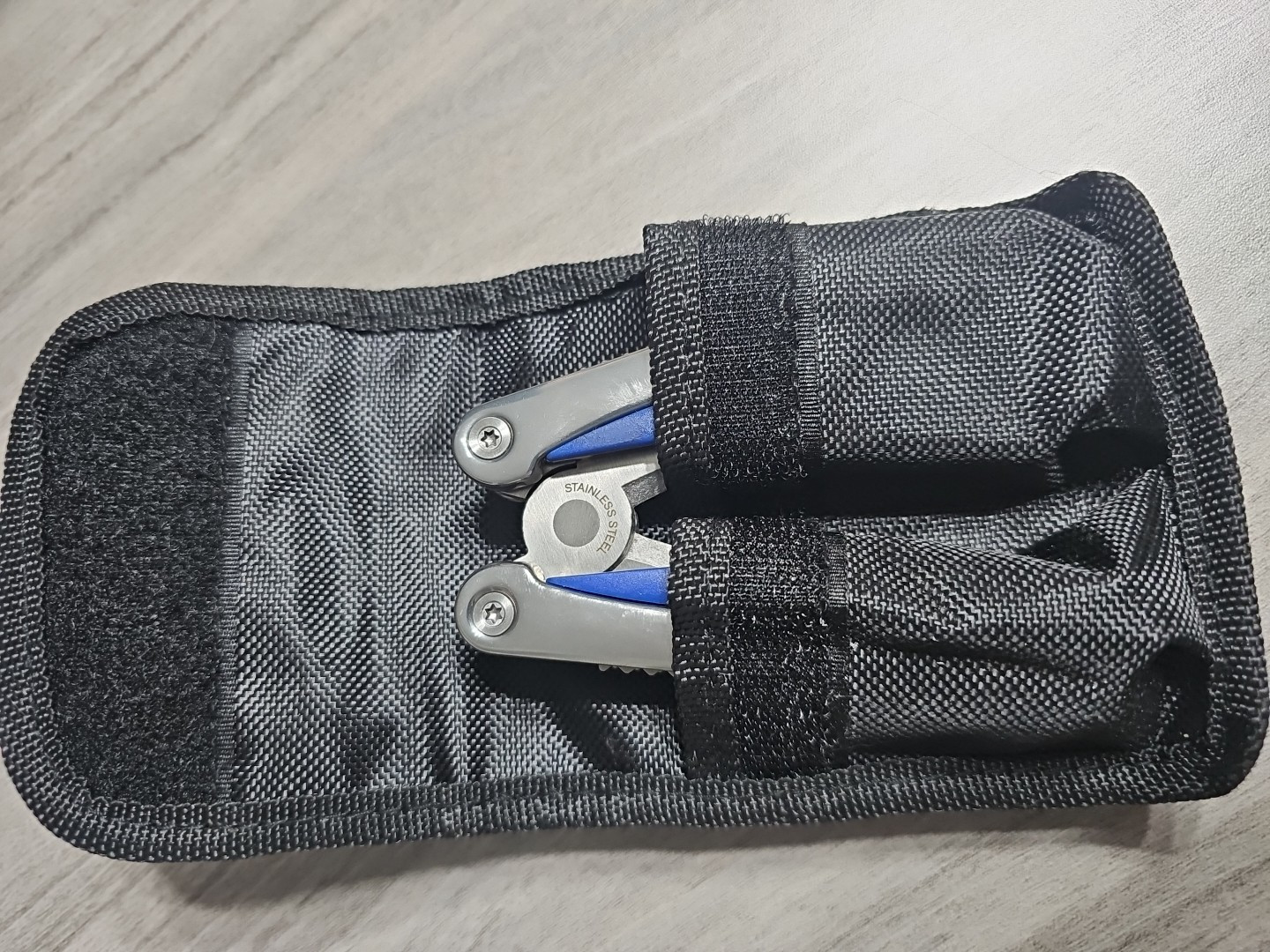Sheffield Mini Multi Tool 9 in 1 Blue Handle Knife Pliers Saw Screwdriver