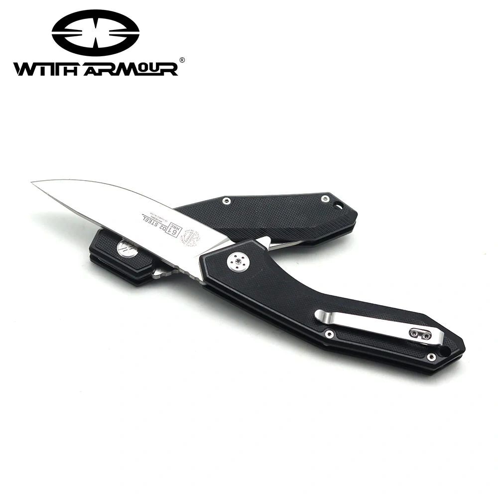 WithArmour WA-082BKG- Ball Bearing Pivot- 4.75 inch G10 Handle pocket knife