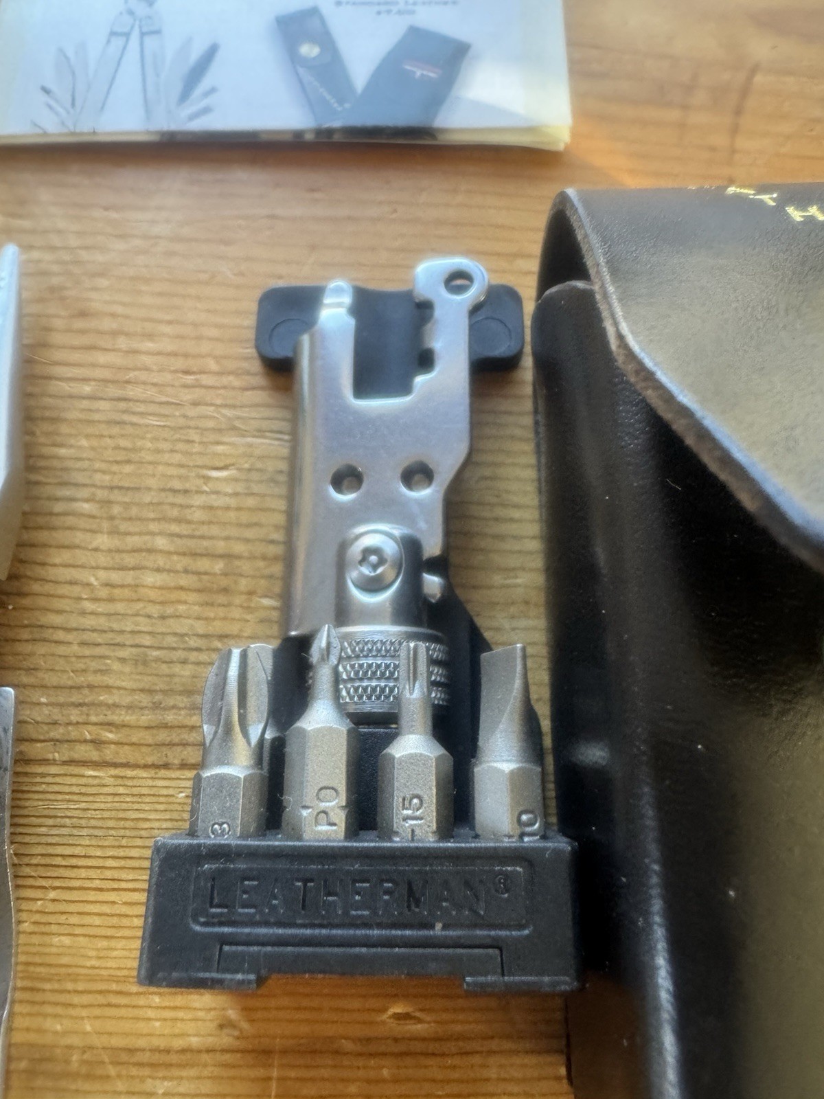 Leatherman Super Tool 200 w/ NOS Tool Adapter, Bits, Holder, Sheath