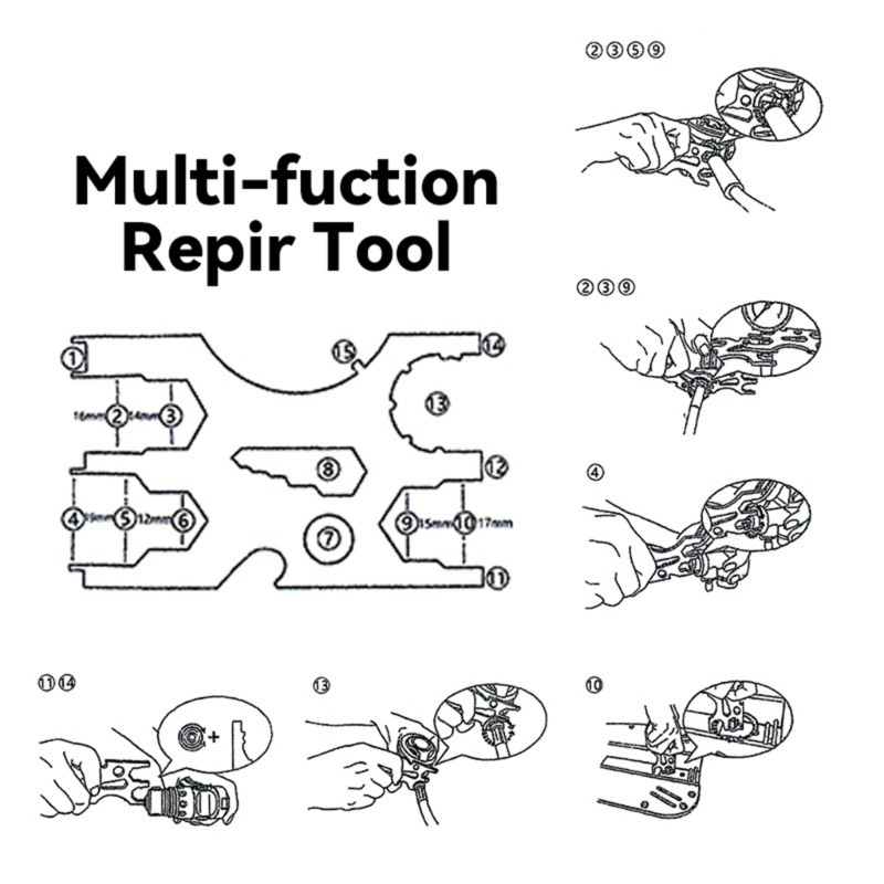 Profession 15 in 1 Multitool for Scubas Diving Equipment Repair Stainless Steel