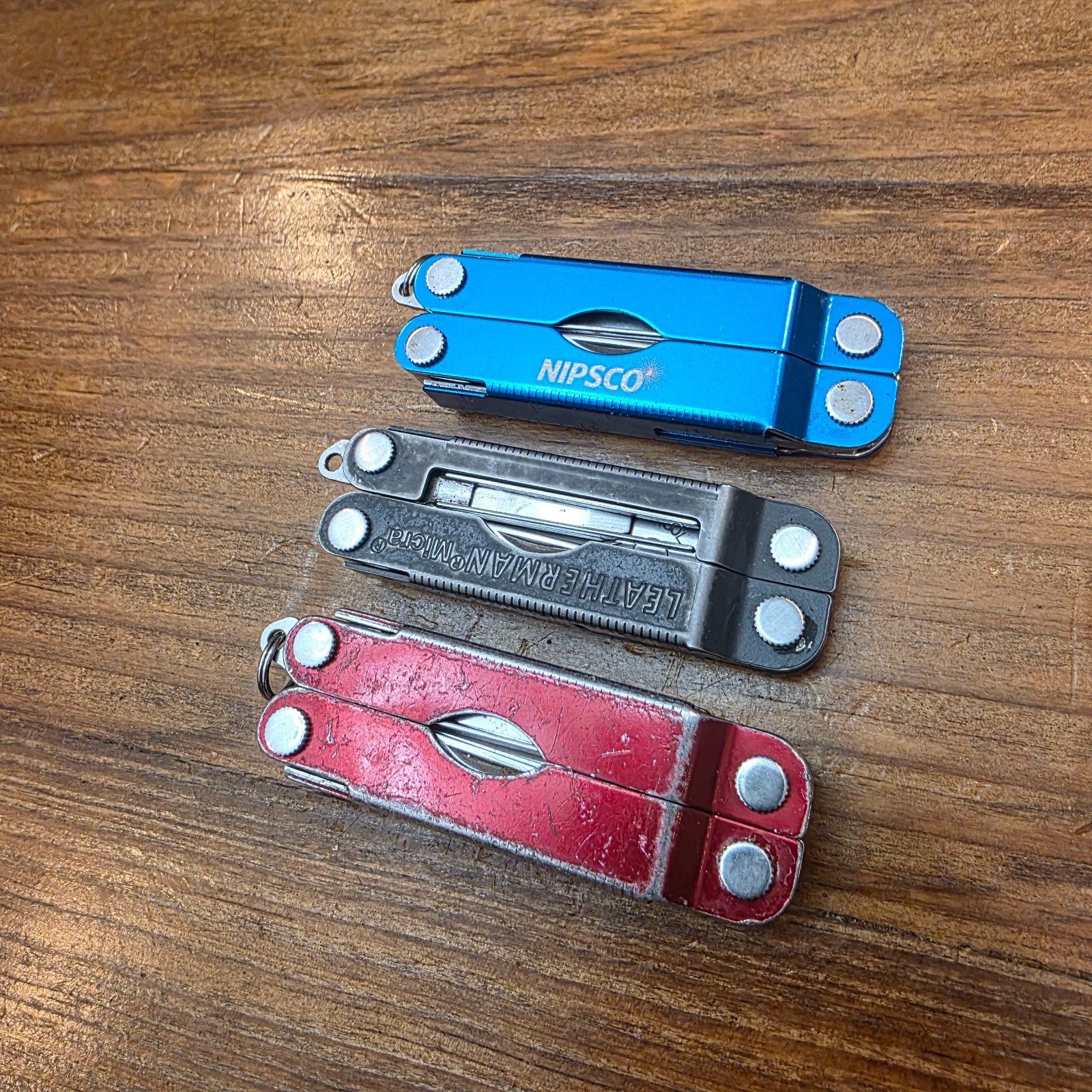 Leatherman MICRA Multi-Tool – Stainless Steel – Lot of 3 – Colors Red Blue Black