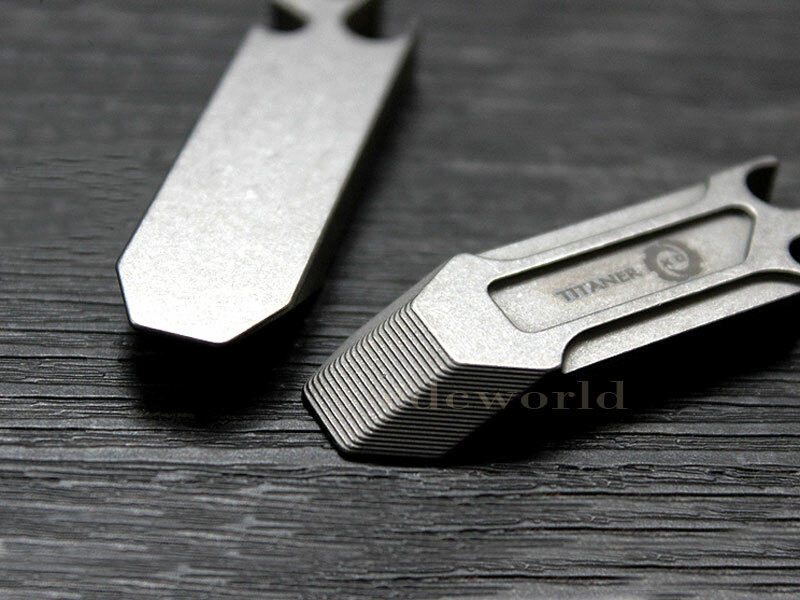 TITANER Titanium TC4 Pry Bar Crowbar Tool Key Chain Pendant EDC Bottle Opener