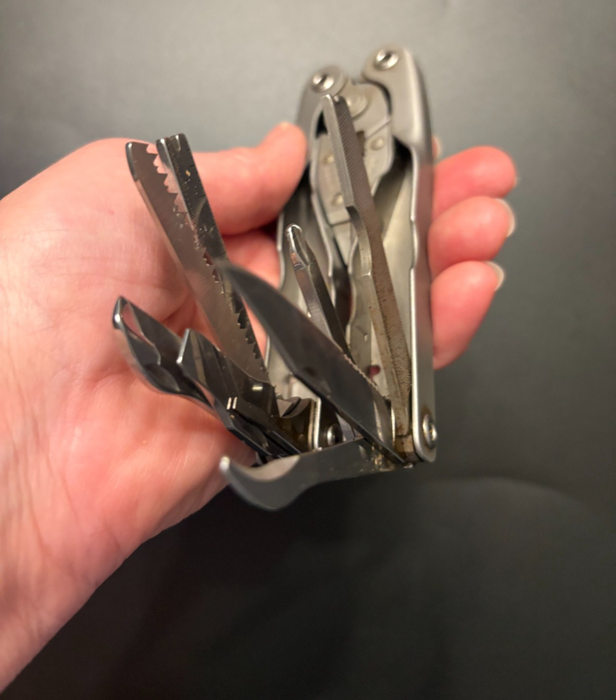 SCHRADE TOUGH Multi Tool with Original Brown Leather Case Made USA