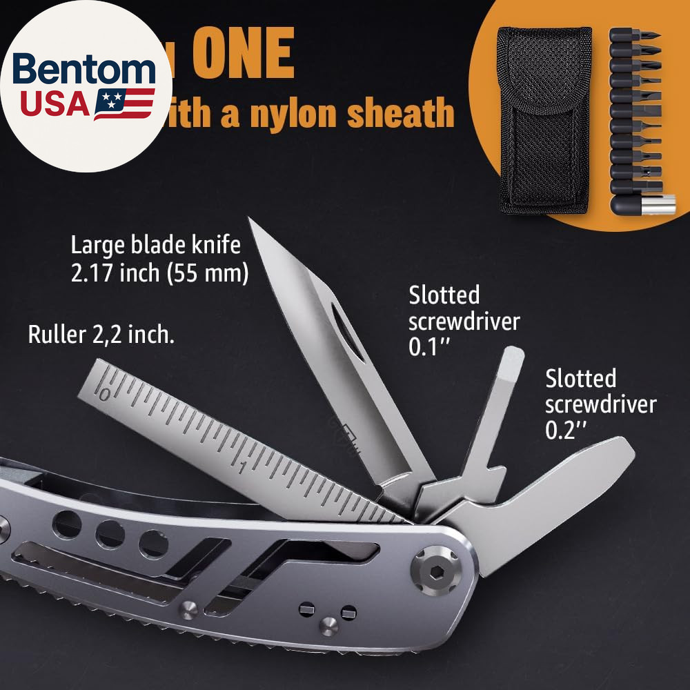 24-In-1 Multitool with Knife, Pliers & 11 Bits Sharp Stainless Steel – Multi Too