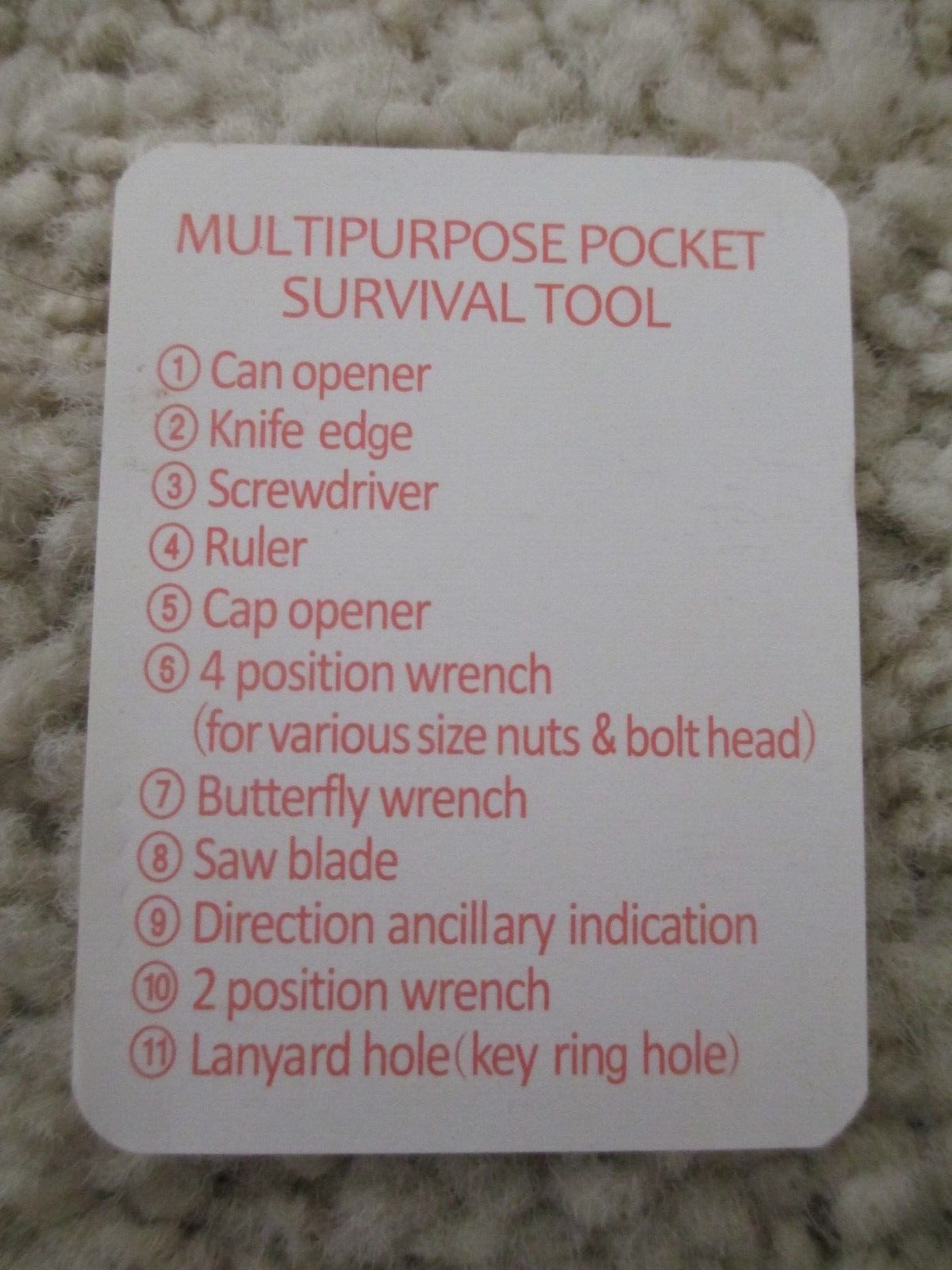 Guardman 11-in-1 Card Multipurpose Pocket Survival Tool