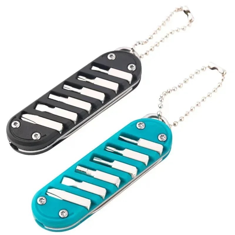 7-in-1 Multifunction Folding Knife Screwdriver Keychain Tool Stainless Steel