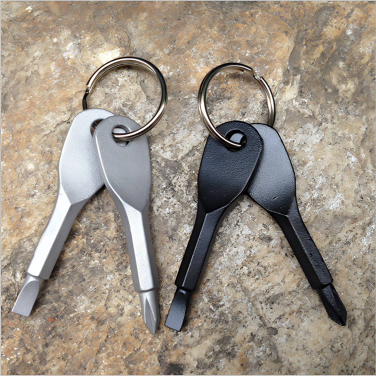 4Pcs Key Ring Screwdriver EDC Tools Set Outdoor Pocket Mini Tool with Keychains