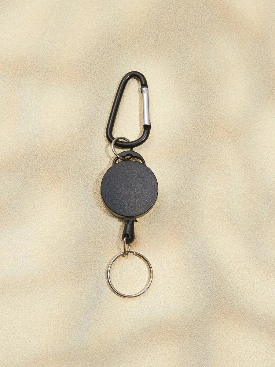 Retractable Keychain with Carabiner Hook Outdoor Tool Accessory Anti-Lost Key Ho