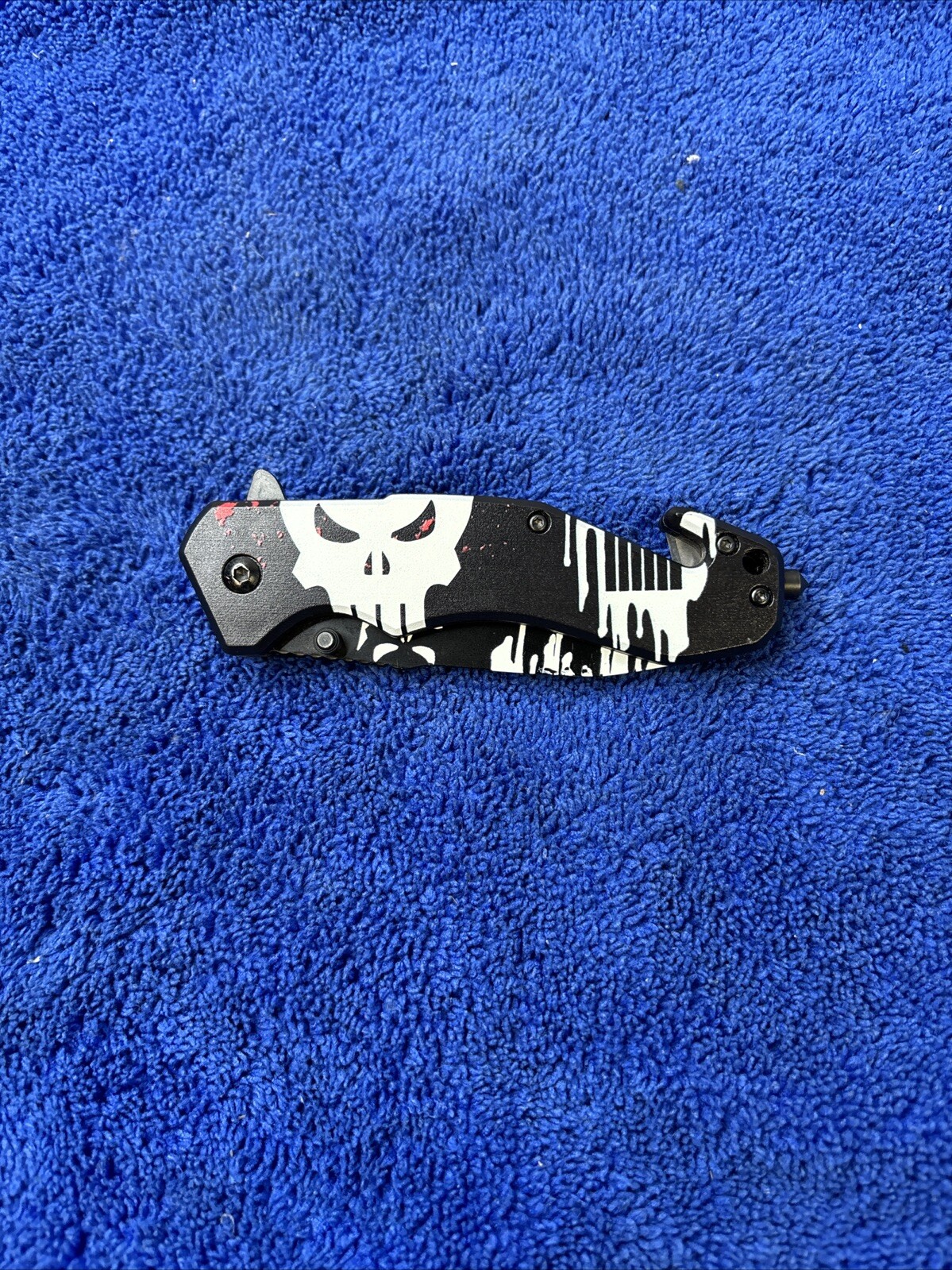 8.5″ Spring Assisted Pocket Knife Tactical Folding Knives Skull Black Tactic