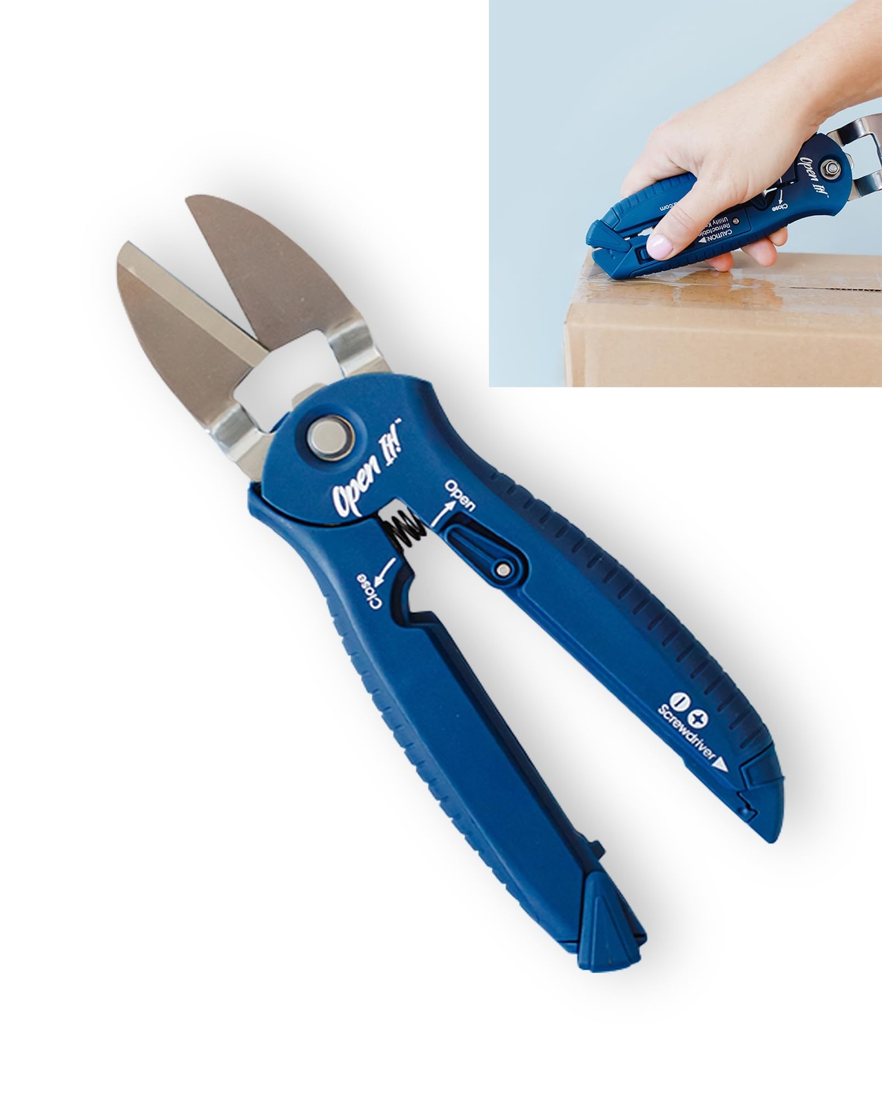 Openit Allinone Multi Tool With Heavyduty Scissors Box Cutter Screwdriver And P