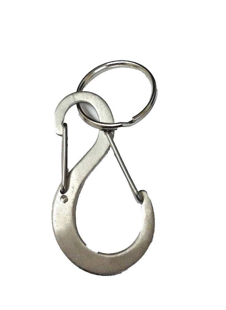 3-Pack Stainless Steel 6 cm Swish Carabiner Clips S Hook with Key Ring 13SS-SC6