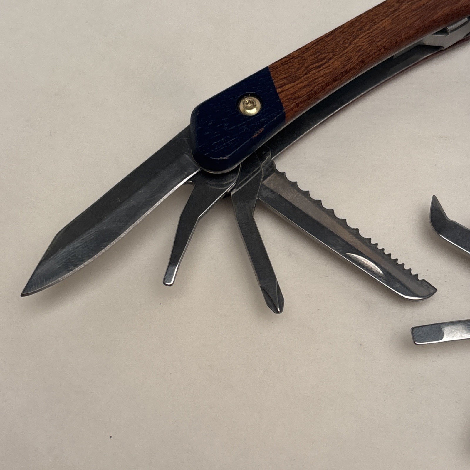Wild + Wolf Wilderness Survival Tool Wood Scales Multi-tool Tactical Hunt Camp