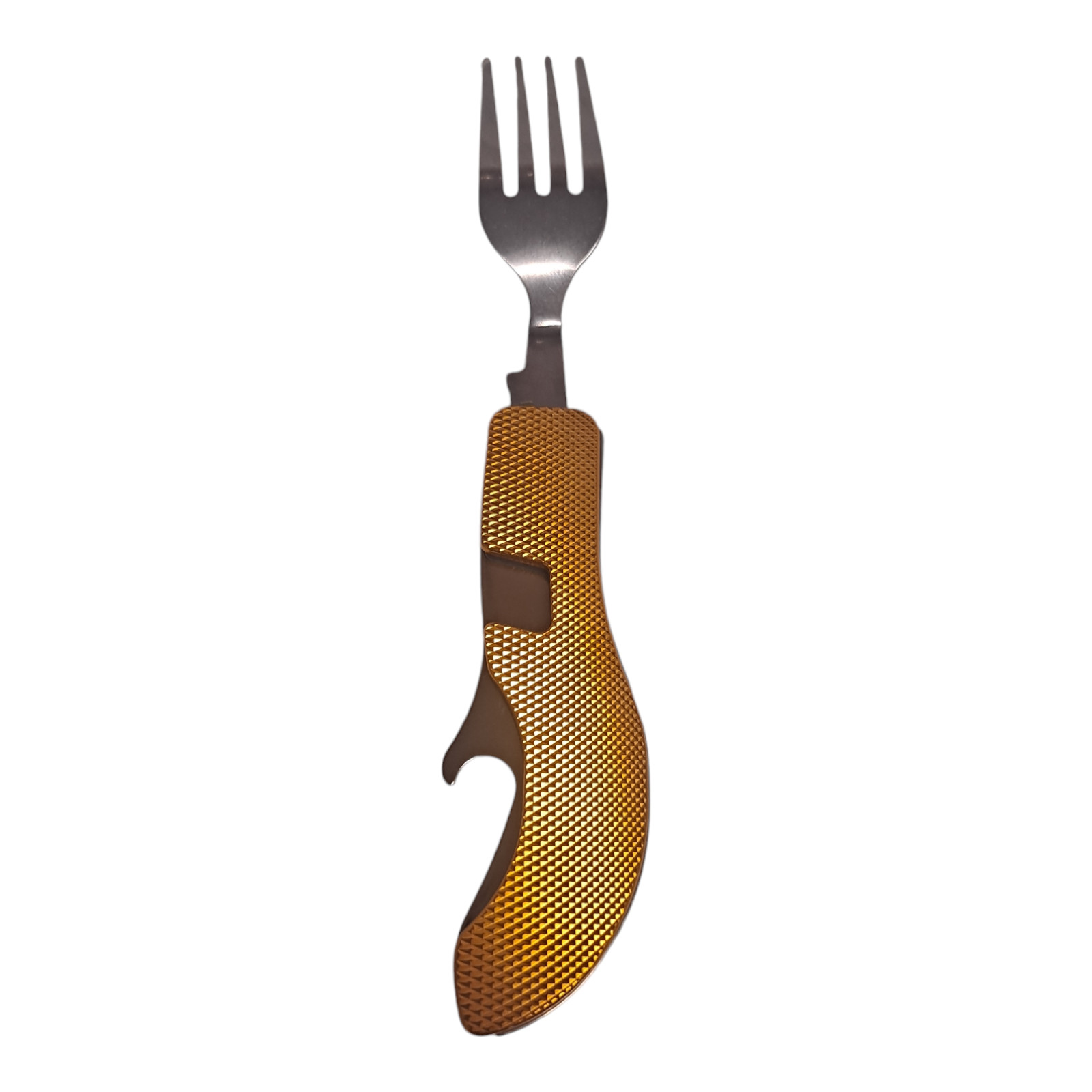 2PC Folding Cutlery Set Eating Utensils Fork Spoon Knife Bottle Opener