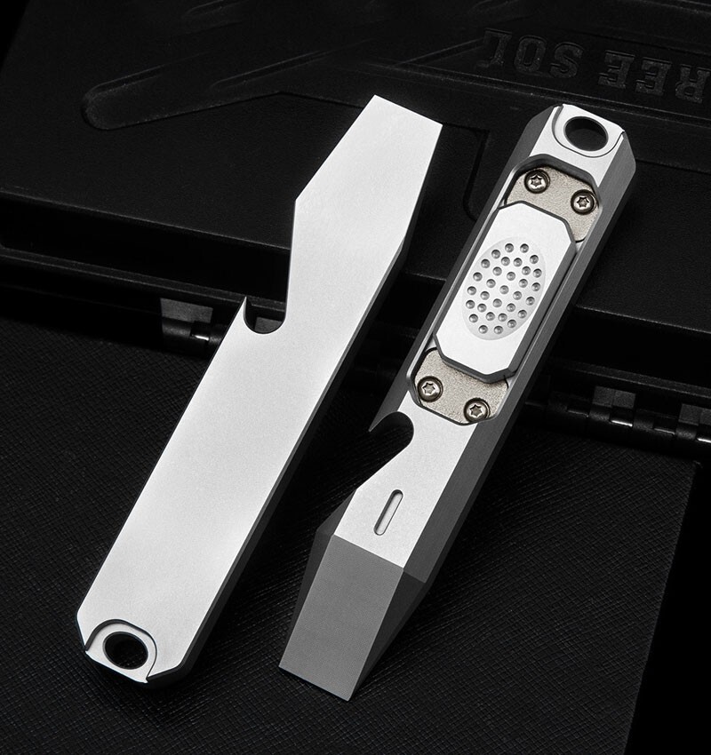 EDC Titanium Alloy Multi Tools Pry Bar Crowbar Fidget Clicker Toy Stress Relief