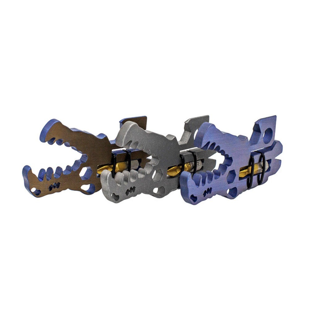 Titanium Alloy Pocket Multi Dinosaur Head Bottle Opener Pry Bar Screwdriver Tool