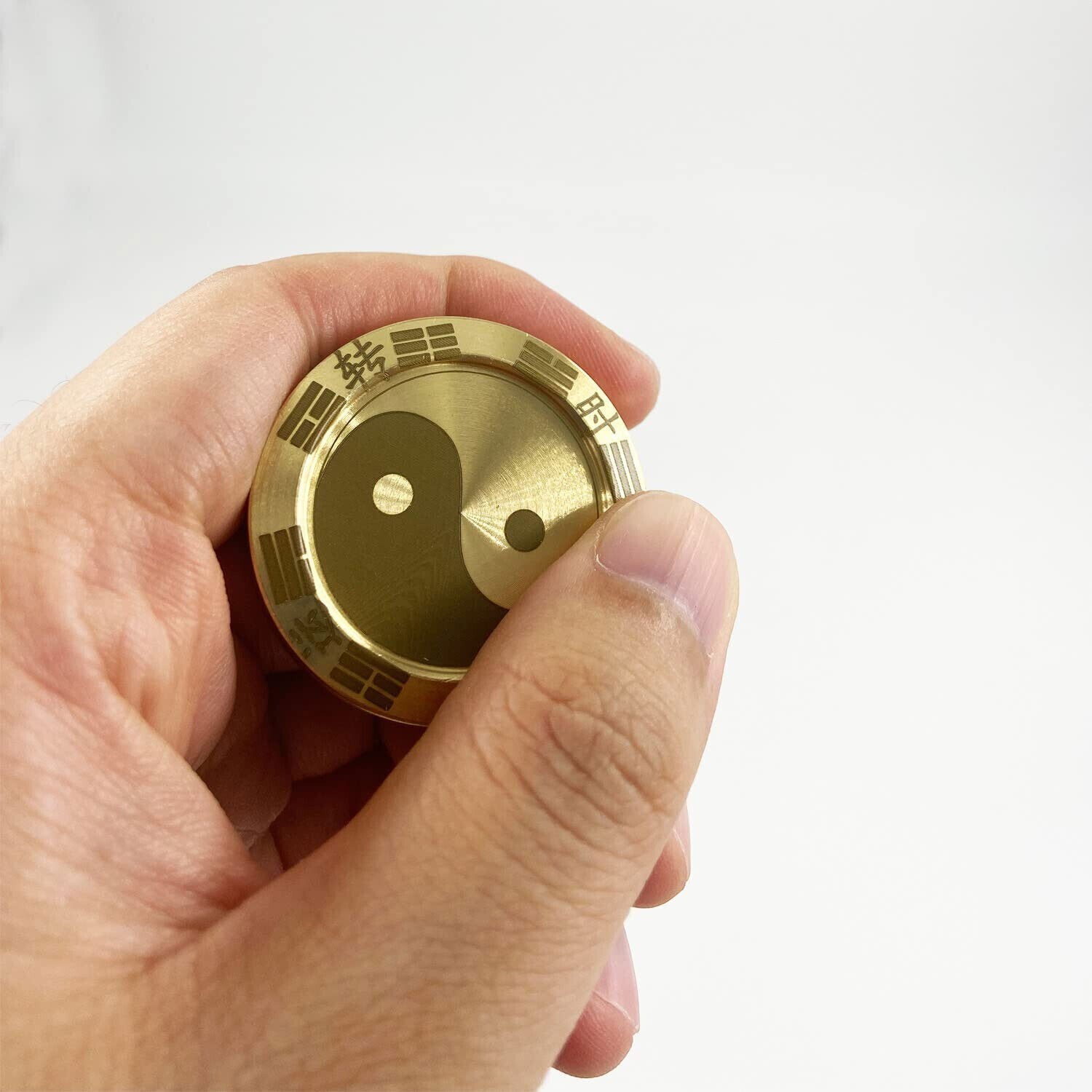 NewSolid Brass Fidget Slider Clicker luck Coin Tai Chi Haptic EDC Toy for Adult