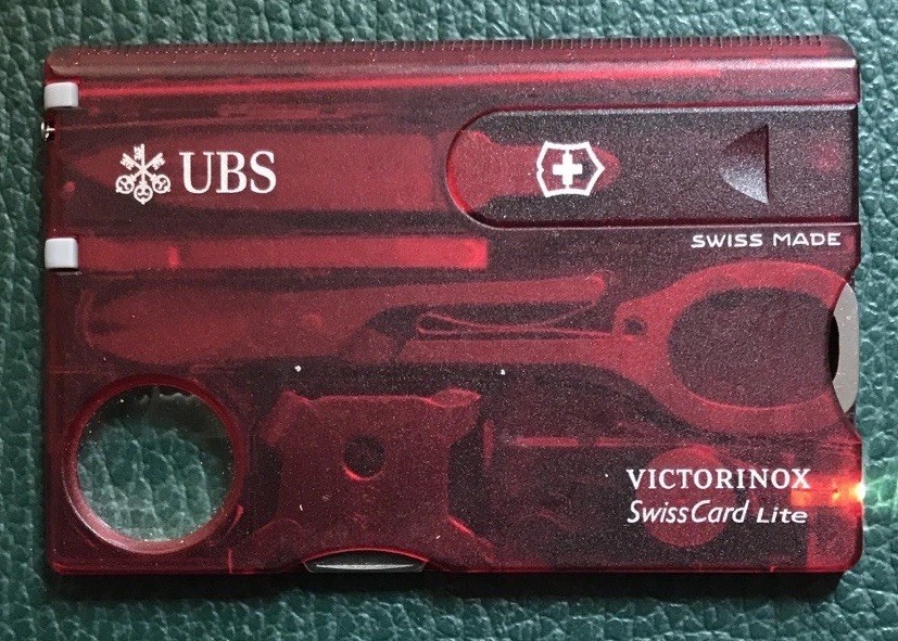 Victorinox Swiss Card Lite Red Transparent 13 Function Multitool in Card Shape