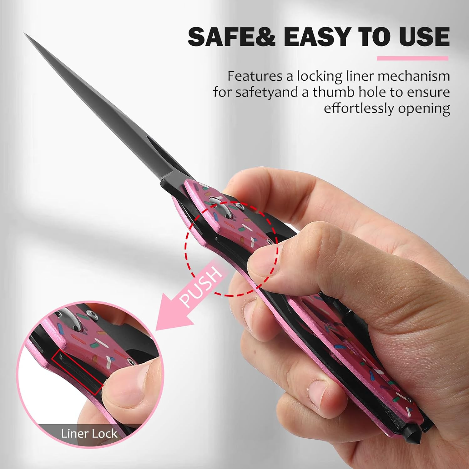 Donut Multitool Carabiner Knife Gifts for Women Men,Survival Gear for Camping Hi