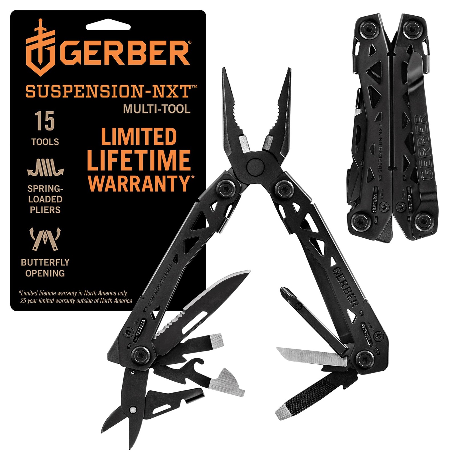 Gerber Gear Suspension-NXT EDC Multitool 15-in-1 Pocket Knife, Needle Nose Plier