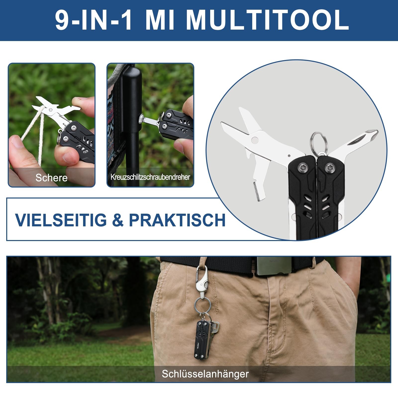 Multitool, 9 in 1 TSA Mini Sailor with Needle Nose Pliers, Scissors, SIME Extractor & Screw…