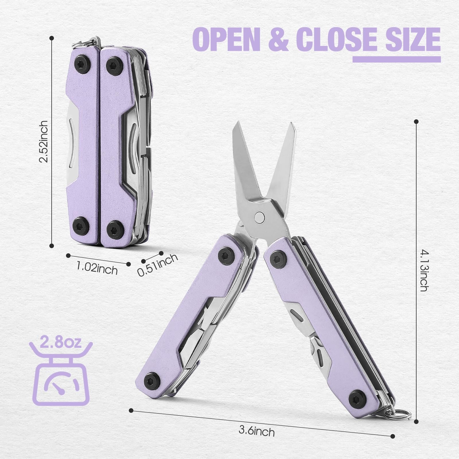 Multitool with Pocket Knife,Gifts for Men and Women, 11-in-1 Mini EDC Multito…