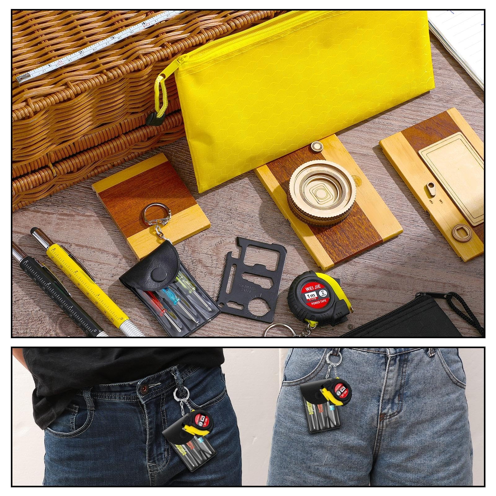 100 Pcs Mini Tape Measure Keychain Set Bulk Gifts For Men Father’s Day Party Fav