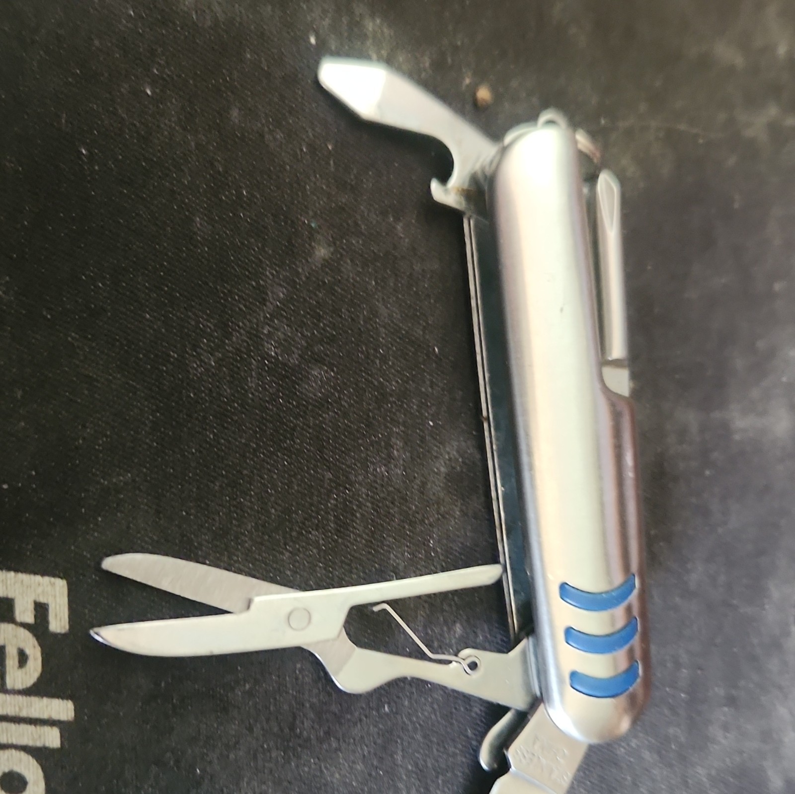 Stainless Steel 7-in-1 Multi-Tool Knife Scissors Corkscrew Blue 2in Blade