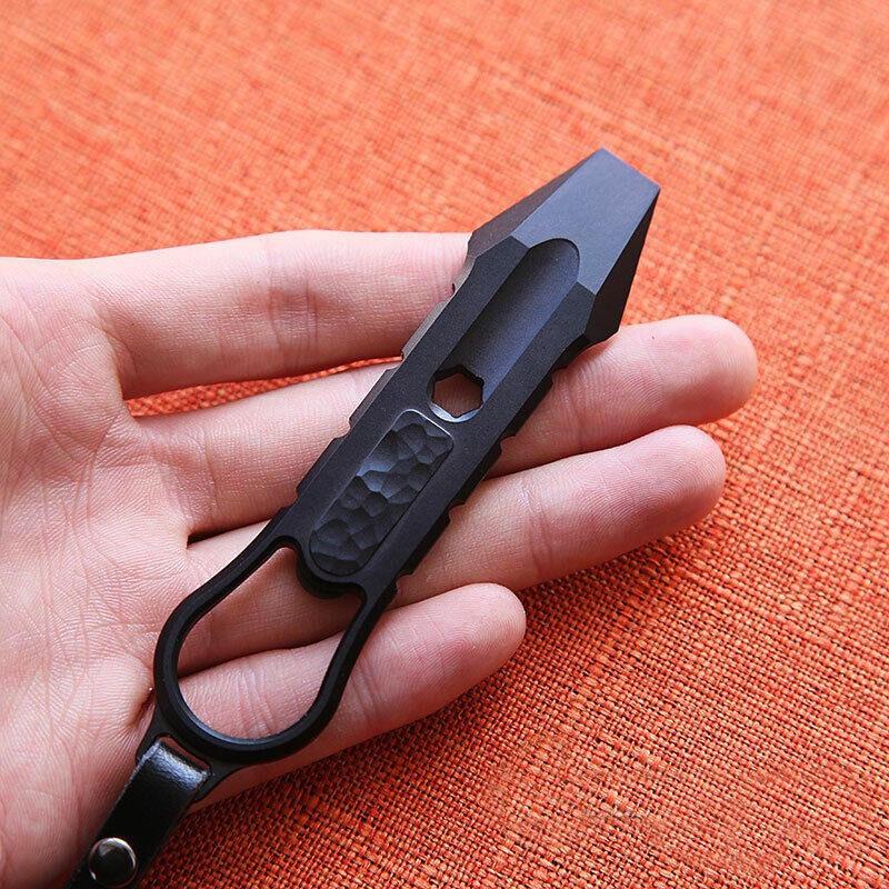 EDC TC4 Titanium Alloy Pry Bar Keychain Crowbar Outdoor Multi Tool Multi Tools