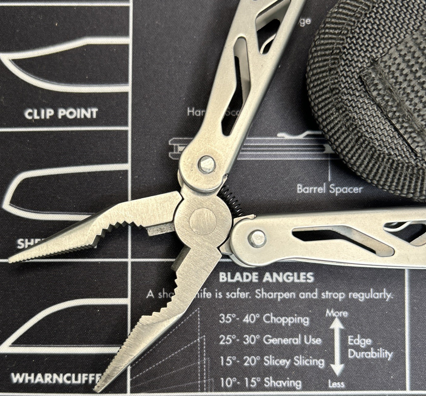 Ozark Trail Multi Tool Pliers Knife Stainless Steel w/ Pouch Camping EDC VGUC