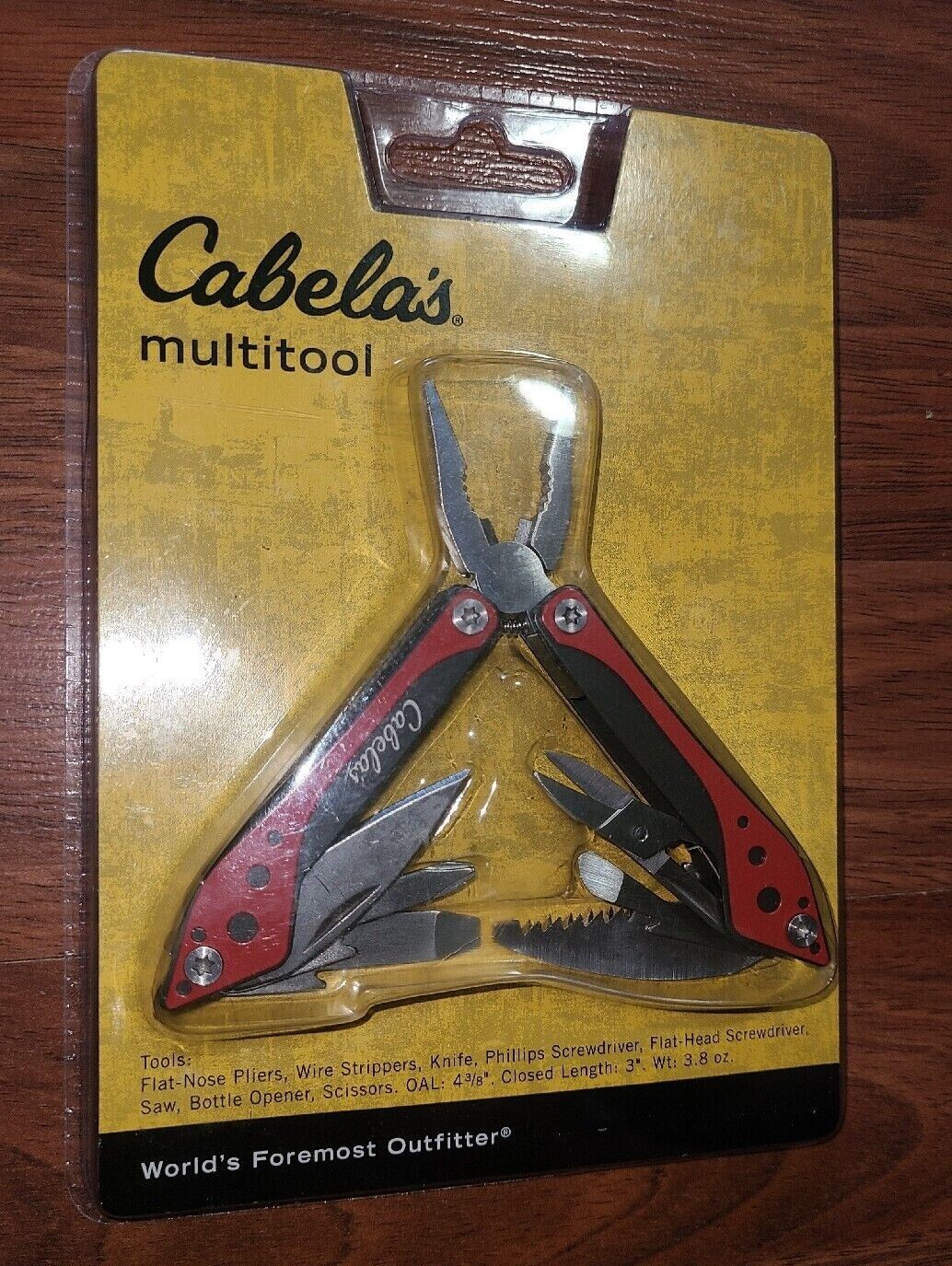 Cabela’s Multitool Knife Pliers Screwdriver X2 Scissors Saw Bottle Opener ++ RED