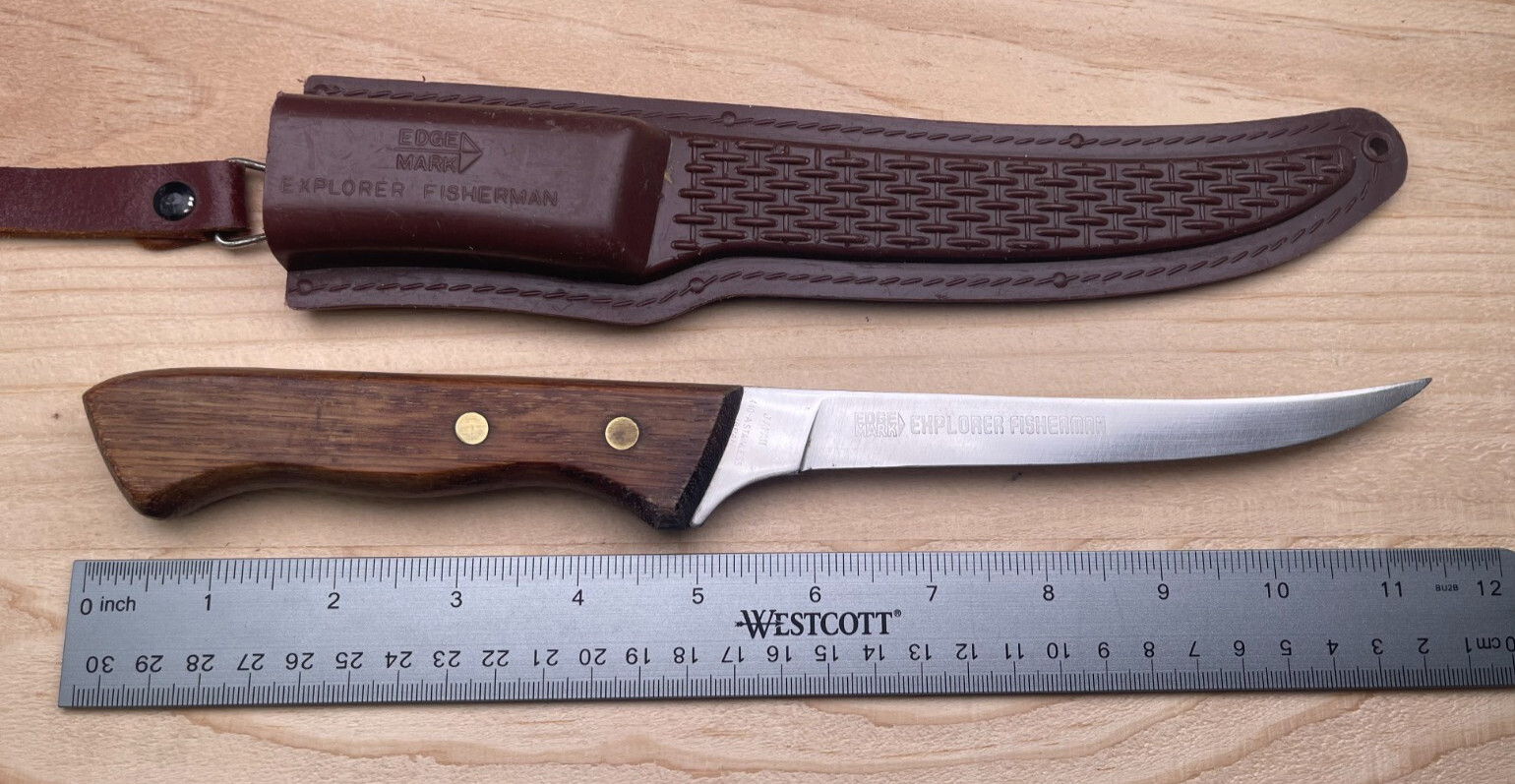 Edge Mark 440-A Explorer Fisherman 25-346 Knife w/Original Sheath Japan