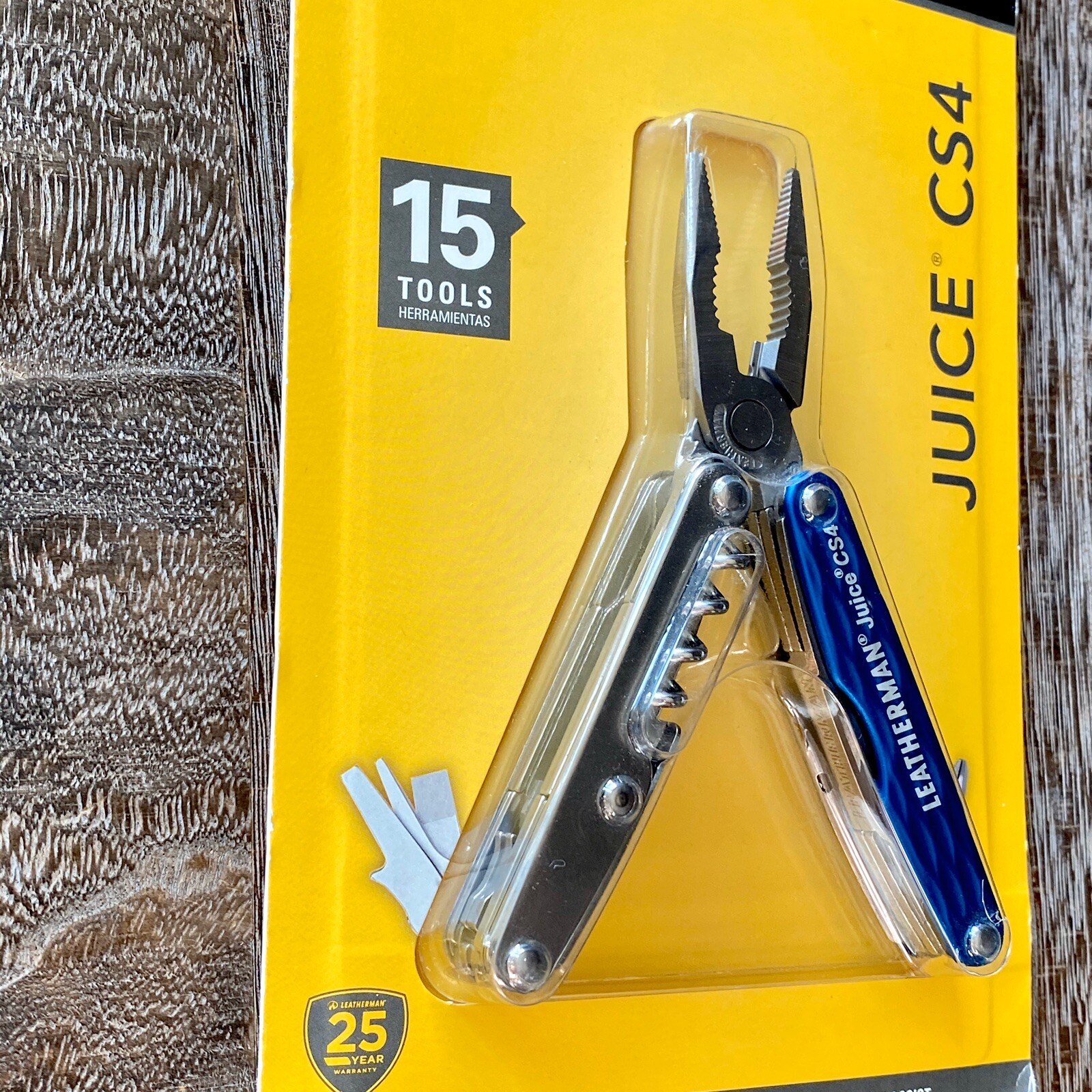 Collectible, Sealed In Blister, Leatherman Juice CS4 Columbia Blue multitool.