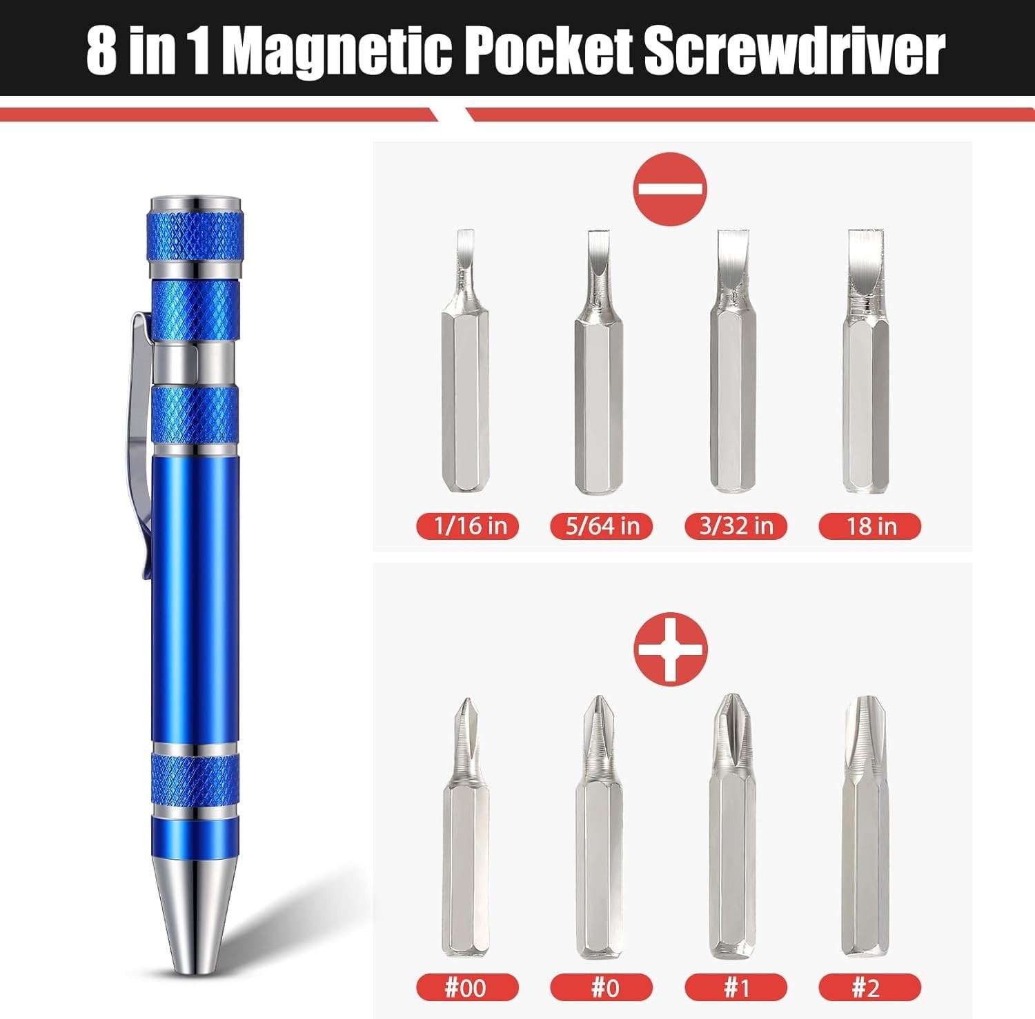 Pen Screwdriver Gifts Multitool Handy Tool 8 in 1 Magnetic Pocket Screwdriver…