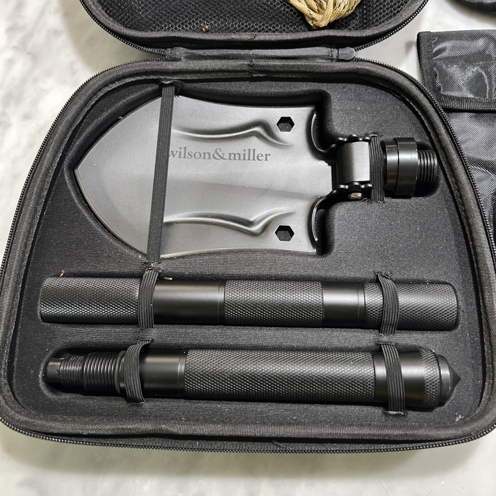 Wilson And Miller Survival Tool Case Shovel Conceal Handle Whistle Knife Ice Pk