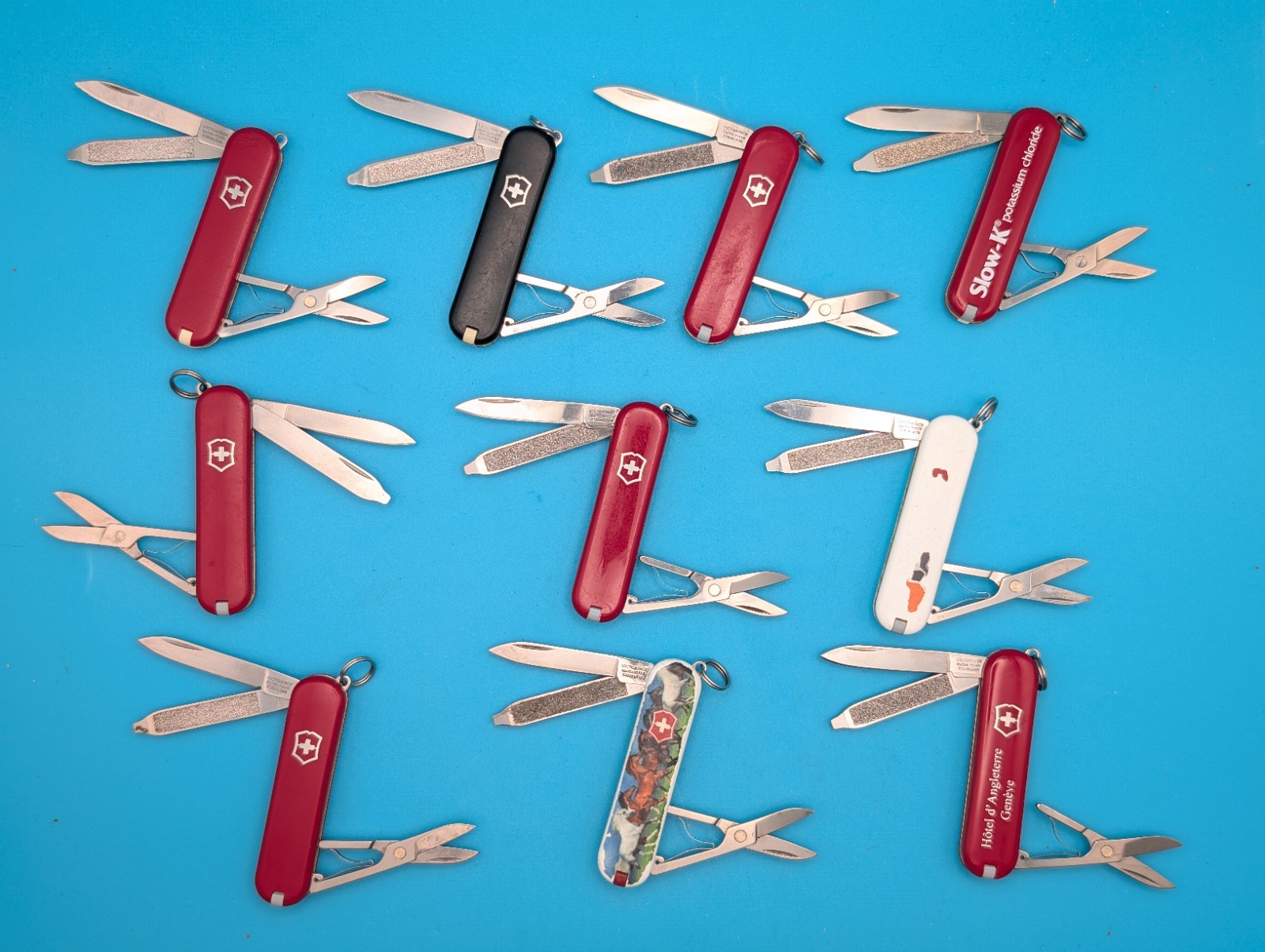 Lot of 10 Victorinox Classic Swiss Army Knife Multi Tools!
