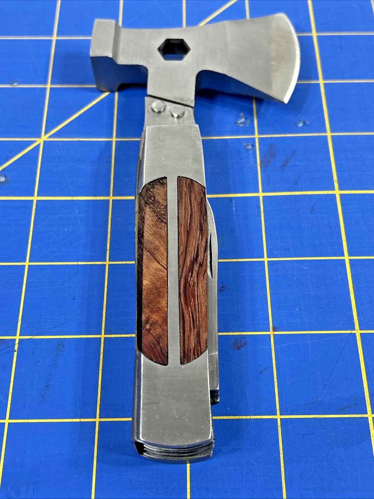 Sheffield Multi Tool Hatchet Axe Folding Knife Saw Blade Stainless with Sheath