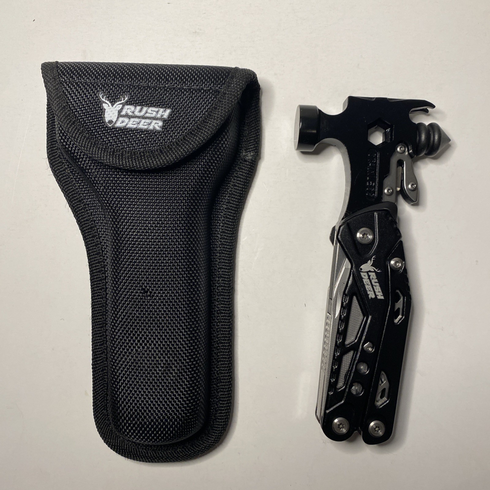 Rush Deer Hammer Multitool Folding Tool w/ Nylon Sheath