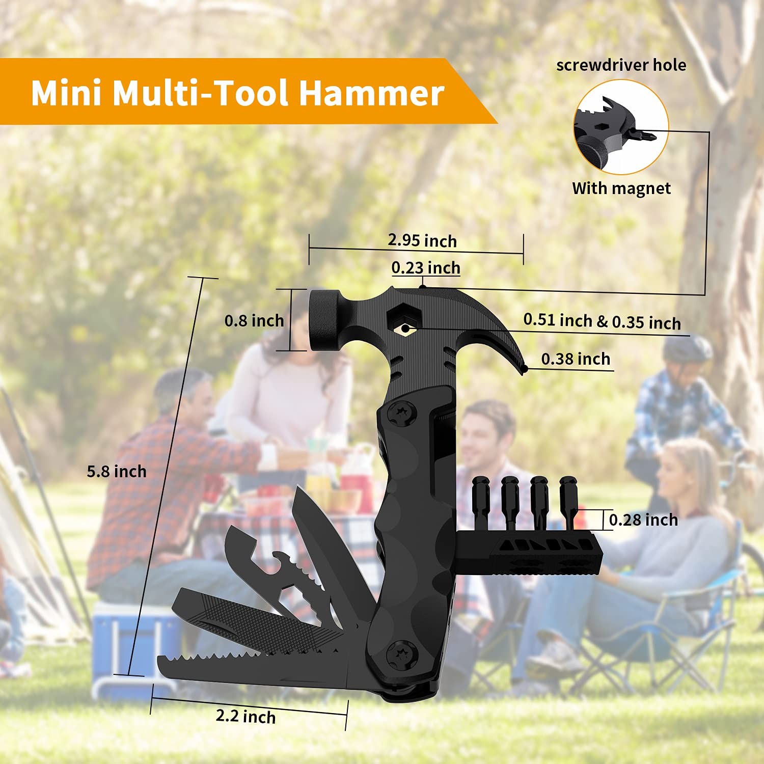 Gifts for Men Unique, Multitool, 15 in 1 Survival Gear, Camping , 4 Screwdriv…