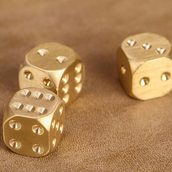 5pcs Solid Brass Polyhedral Dice Club Board Game Party Supplies Necessary EDC