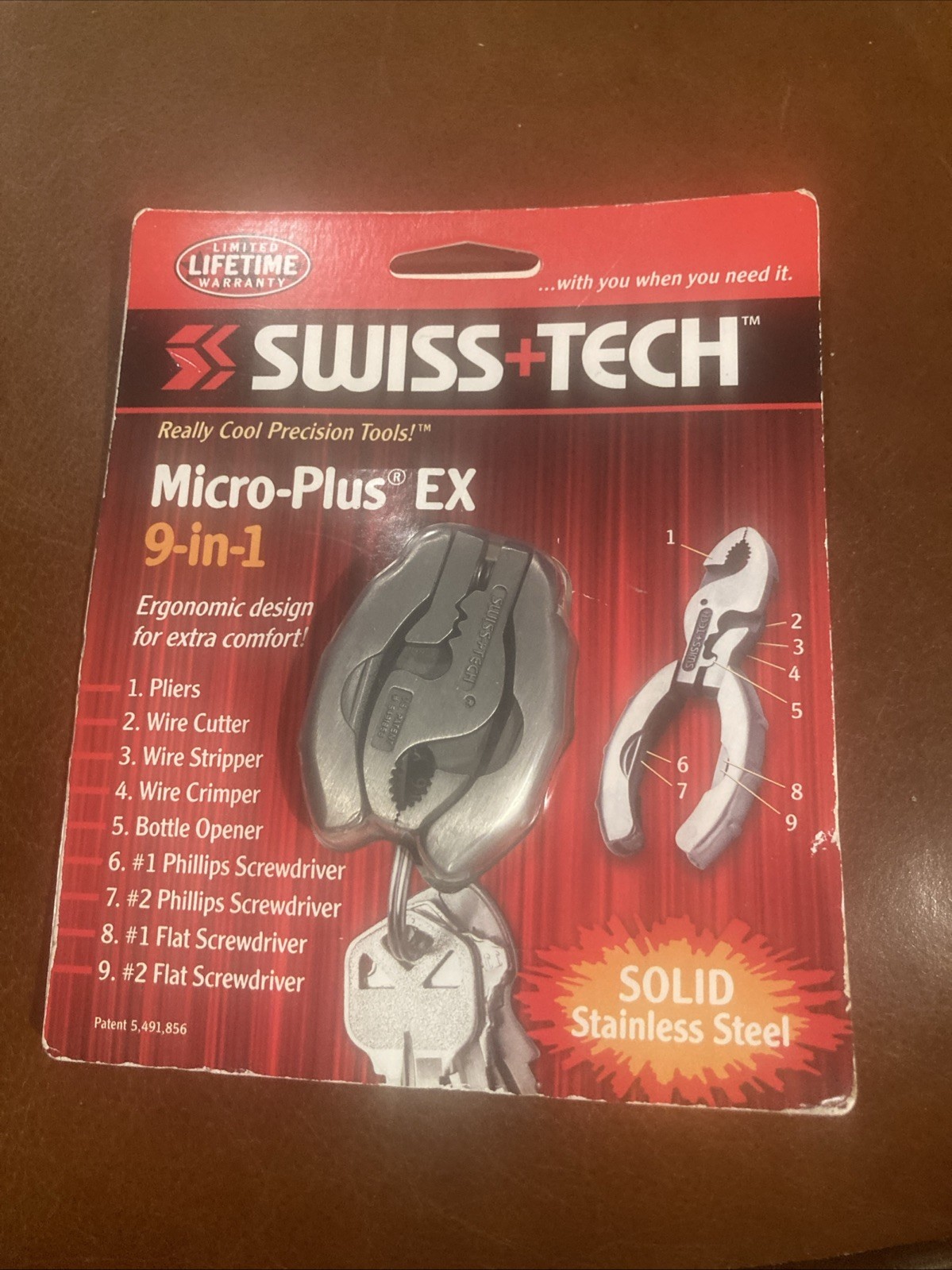 Swiss+Tech 9-In-1 Micro-Plus EX Stainless Steel Multi-Tool With Sheath